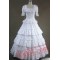 White Short Sleeve Victorian Gothic Lolita Wedding Prom Dress