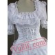 White Short Sleeve Victorian Gothic Lolita Wedding Prom Dress