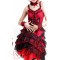 Sexy Red Spaghetti Gothic Fringe Cocktail Dress