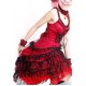 Sexy Red Spaghetti Gothic Fringe Cocktail Dress