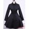 Black Cotton Turndown Collar Buttons Gothic Lolita Dress