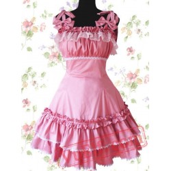 Cotton Pink Lace Ruffle Sweet Lolita Dress