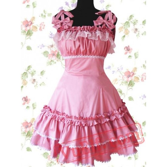 Cotton Pink Lace Ruffle Sweet Lolita Dress