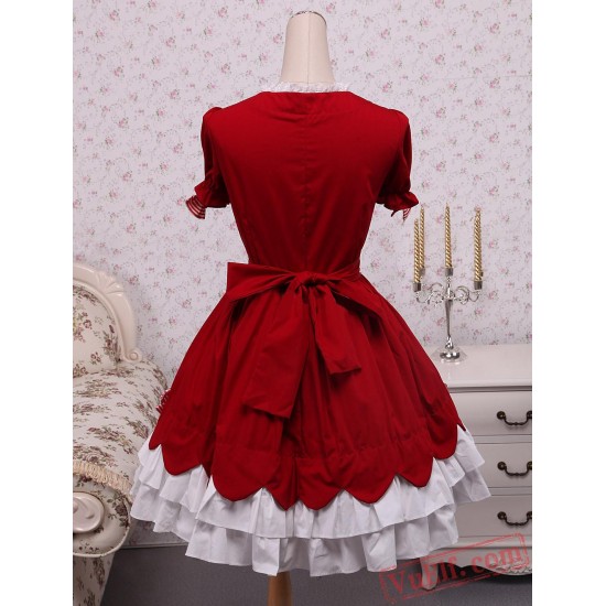 Cotton Red Bow Classic Lolita Dress