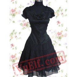 Gothic Short Sleeves Cotton Lolita Dress