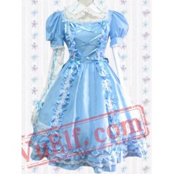 Lace Straps Pintucks Cotton Sweet Lolita Dress