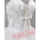 White Feather Gothic Fairy Tea Length Wedding Dress