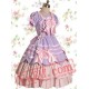 Light Purple And Pink Cotton Bandage Ruffle Bow Sweet Lolita Dre