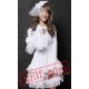 White Gothic Lolita Long Sleeve Short Prom Wedding Dress