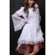 White Lace Short Gothic Wedding Bridal Prom Dress