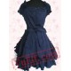 Navy And White Short Sleeves Cotton Sweet Lolita Dress