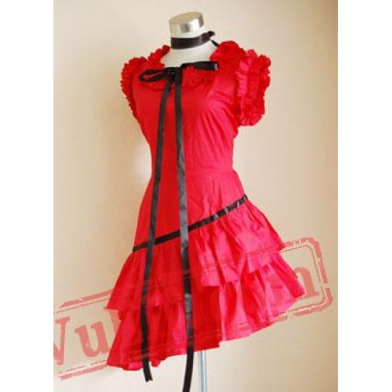 Red Asymmetical Sweet Lolita Dress