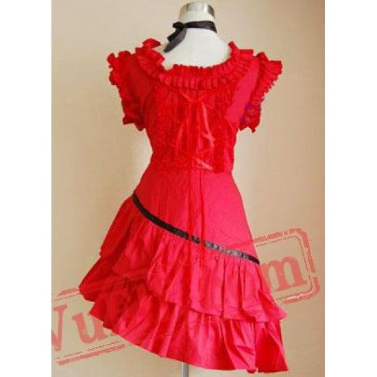 Red Asymmetical Sweet Lolita Dress