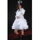 White Lace Spaghetti Tiered Gothic Wedding Dress