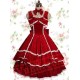 Red Cotton Sleeveless Bows Sweet Lolita Dress