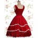 Red Cotton Sleeveless Bows Sweet Lolita Dress