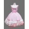 Pink and White Cap Sleeves Multi layer Bow Cotton Lolita Dress