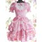 Sweet Pink Bow Short Sleeves Scalloped Cotton Lolita Dress