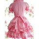 Sweet Pink Bow Short Sleeves Scalloped Cotton Lolita Dress