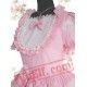 Sweet Pink Bow Short Sleeves Scalloped Cotton Lolita Dress