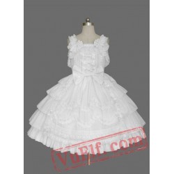 White Sleeveless Layer Cotton Sweet Lolita Dress