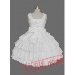 White Sleeveless Layer Cotton Sweet Lolita Dress