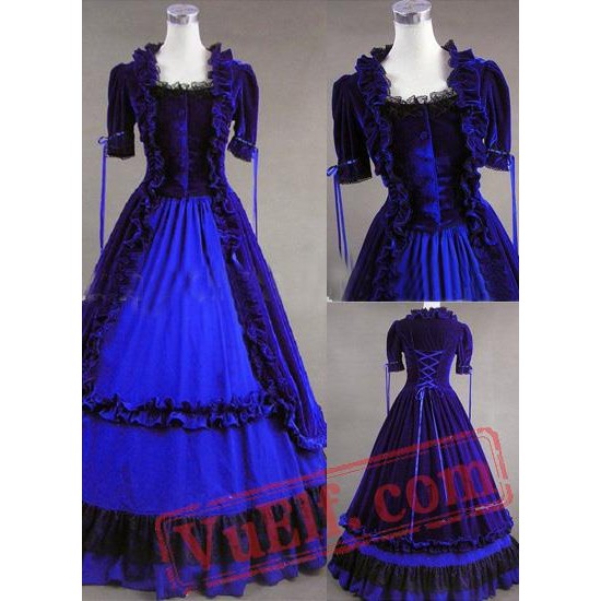 Classic Blue Gothic Victorian Dress