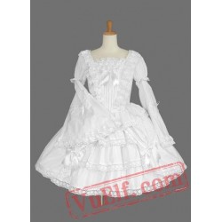 White Bell Sleeves Multilayer Cotton Sweet Lolita Dress