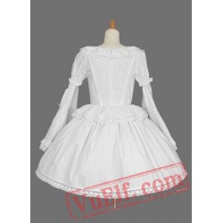 White Bell Sleeves Multilayer Cotton Sweet Lolita Dress