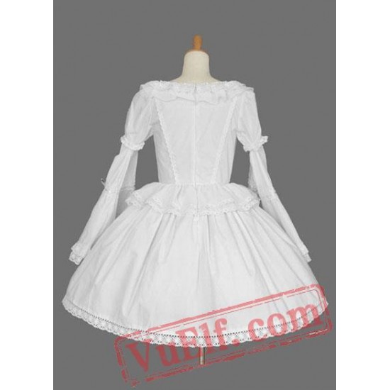 White Bell Sleeves Multilayer Cotton Sweet Lolita Dress