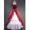 Deep Red and White Gothic Victorian Dress