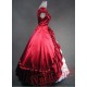 Deep Red and White Gothic Victorian Dress