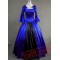 Blue and Black Long Sleeves Victorian Corset Dress