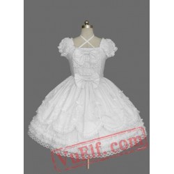 White Bow Multilayer Cotton Sweet Lolita Dress