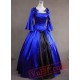 Blue and Black Long Sleeves Victorian Corset Dress