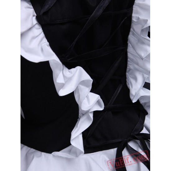 Black Cotton Bandage Striped Gothic Lolita Dress