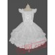 White Cap Sleeves Bow Lace Cotton Sweet Lolita Dress