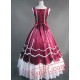 Deep Red and White Victorian Ball Gown