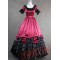 Deep Red Short Sleeves Gothic Victorian Dress