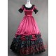 Deep Red Short Sleeves Gothic Victorian Dress