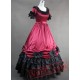 Deep Red Short Sleeves Gothic Victorian Dress