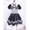 Short Sleeves Cotton Bow Black And White Gothic Lolita Dress