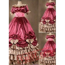 Elegant Pink Gothic Victorian Dress