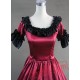Deep Red Short Sleeves Gothic Victorian Dress