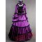 Elegant Purple Satin Victorian Gothic Gown