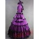 Elegant Purple Satin Victorian Gothic Gown