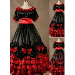 Gorgeous Black and Red Victorian Dress