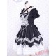 Short Sleeves Cotton Bow Black And White Gothic Lolita Dress