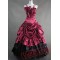 Deep Red Spaghetti Straps Gothic Victorian Dress