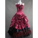 Deep Red Spaghetti Straps Gothic Victorian Dress